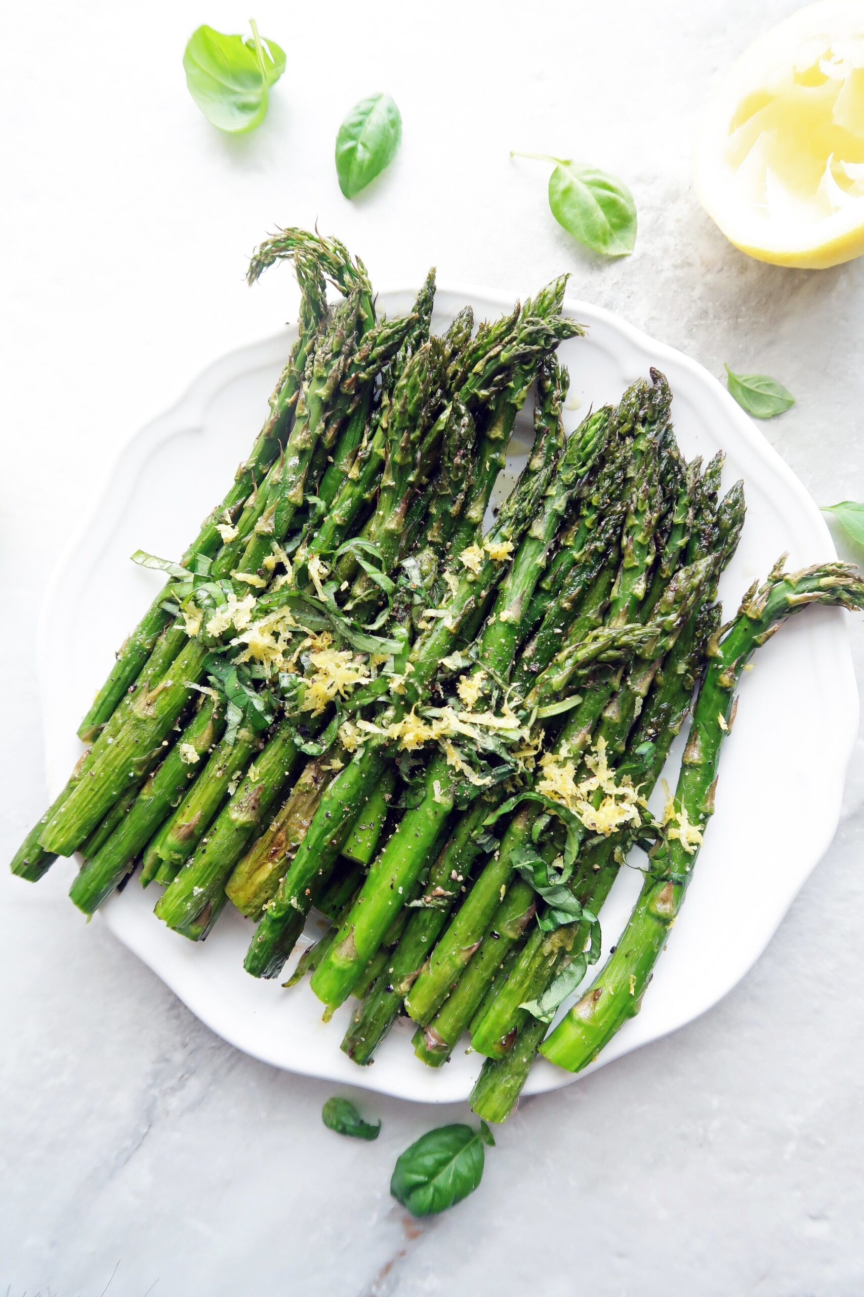 Quick Roasted Asparagus with Lemon and Basil