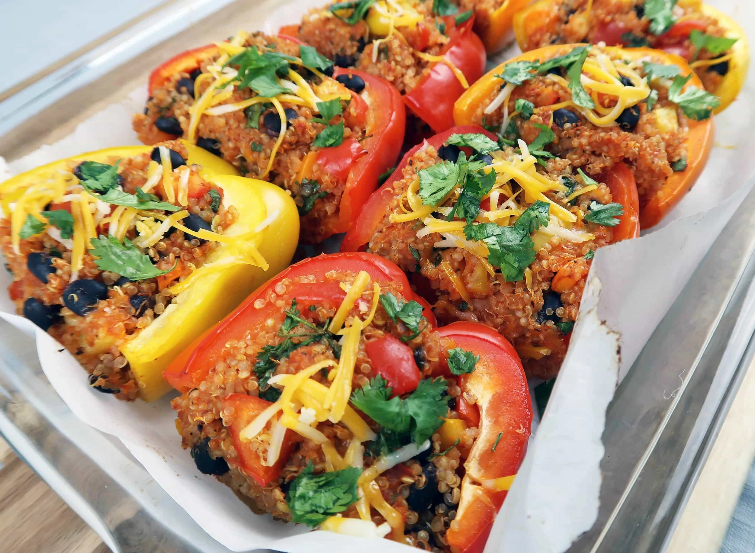 Quinoa and Black Bean Stuffed Bell Peppers