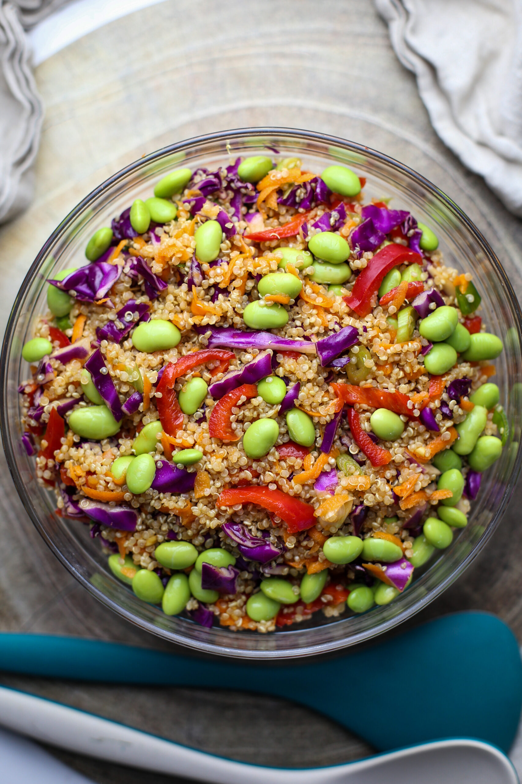 Quinoa Edamame Salad with Sriracha Dressing Yay! For Food