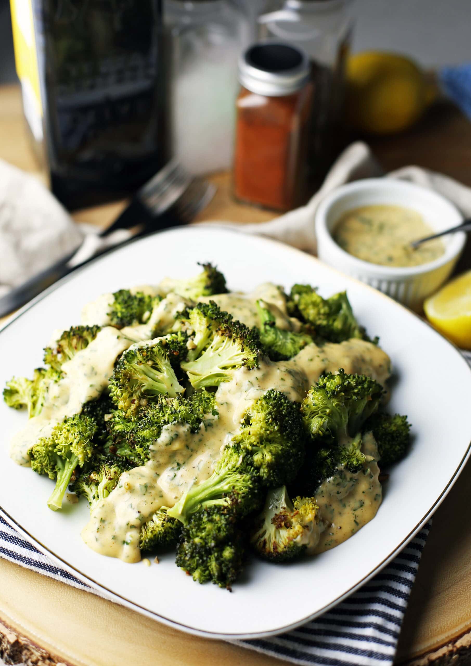 Roasted Broccoli with Lemon Parsley Hollandaise Sauce - Yay! For Food