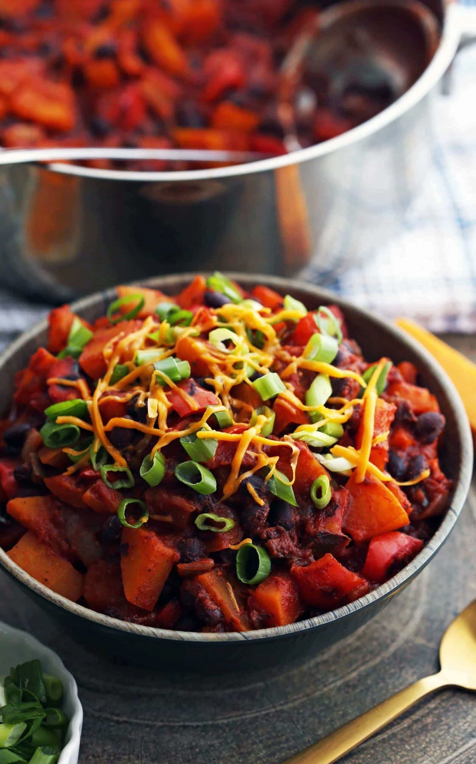 Roasted Butternut Squash and Black Bean Chili