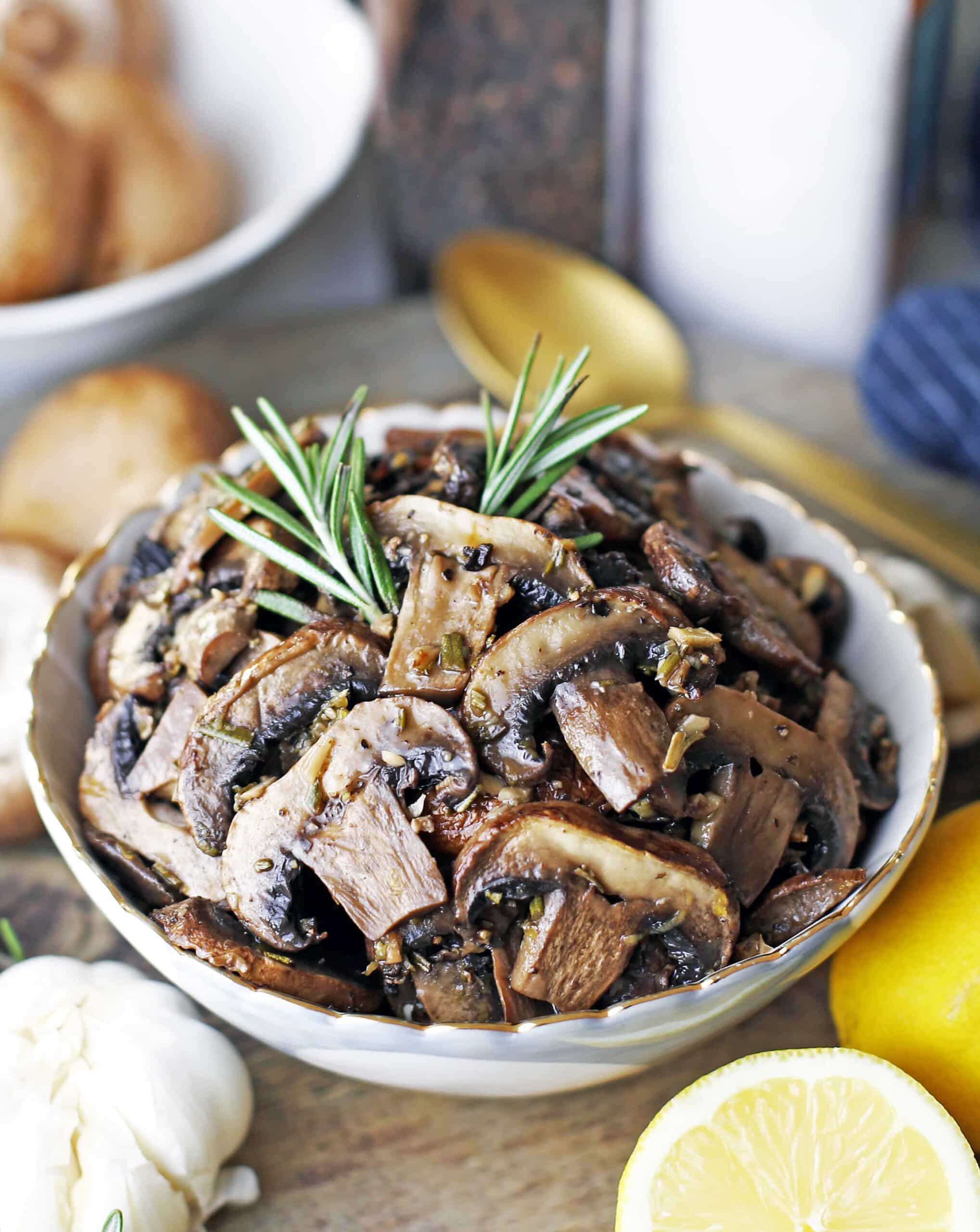 Roasted Lemon Garlic Mushrooms