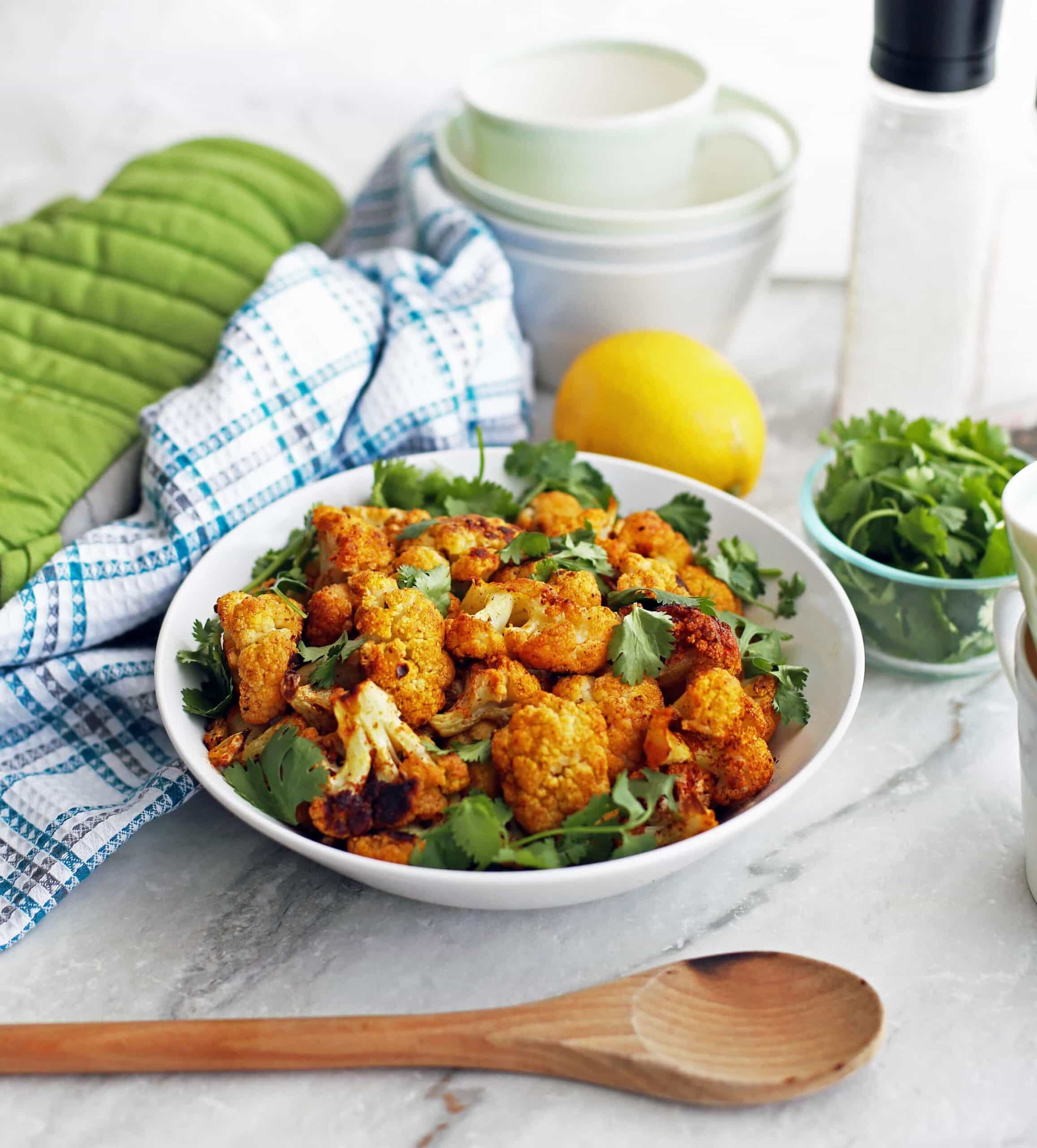 Roasted Spicy Cauliflower with Paprika and Turmeric