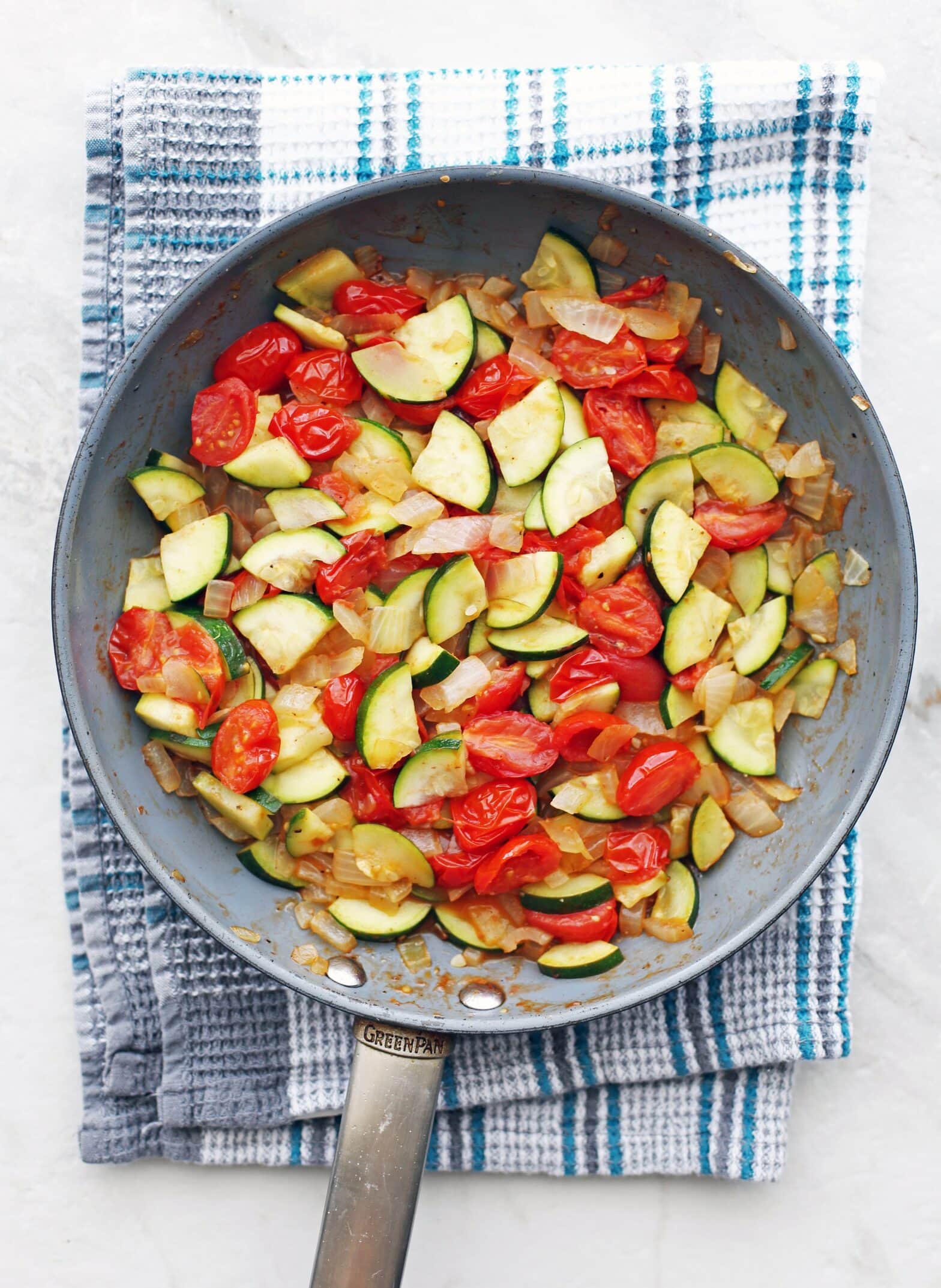 Creamy Goat Cheese Pasta with Zucchini and Tomatoes Yay! For Food