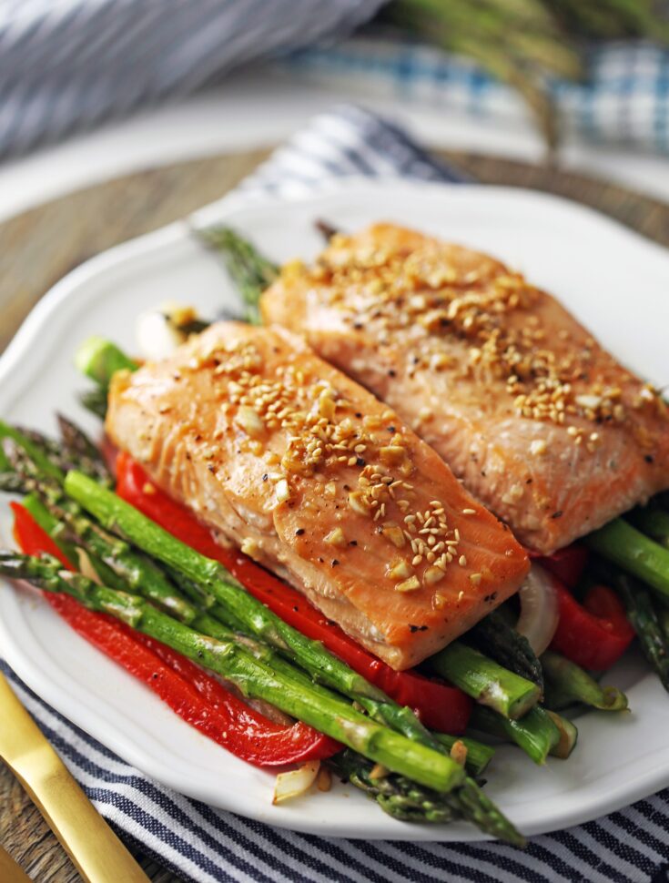 Sheet Pan Baked Salmon with Asparagus Yay! For Food