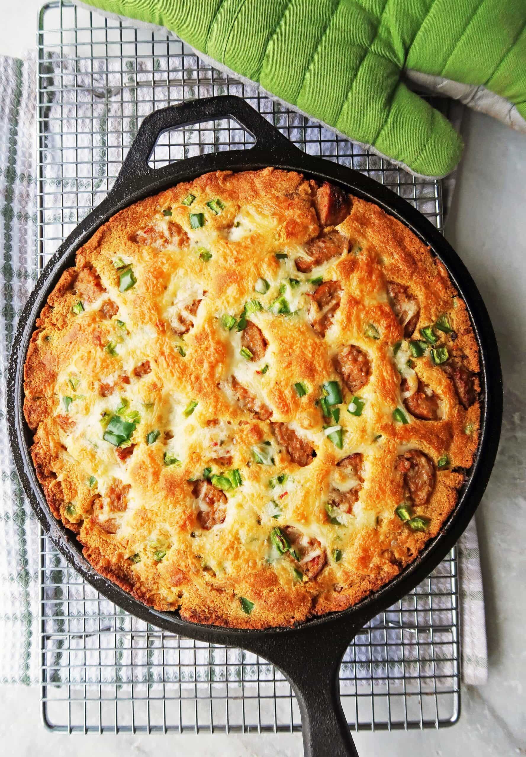 Jalapeño Maple and Sausage Skillet Cornbread