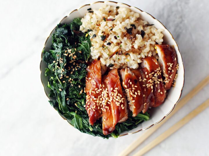 Teriyaki Chicken Rice Bowls With Garlicky Kale Yay For Food
