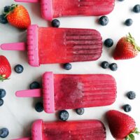 Strawberry Blueberry Coconut Water Popsicles