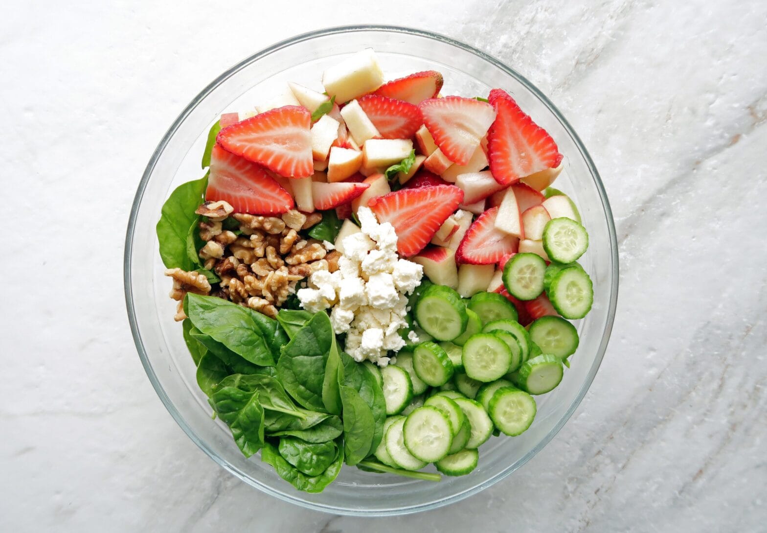 Strawberry Cucumber Spinach Salad with Apple Cider Vinaigrette Yay