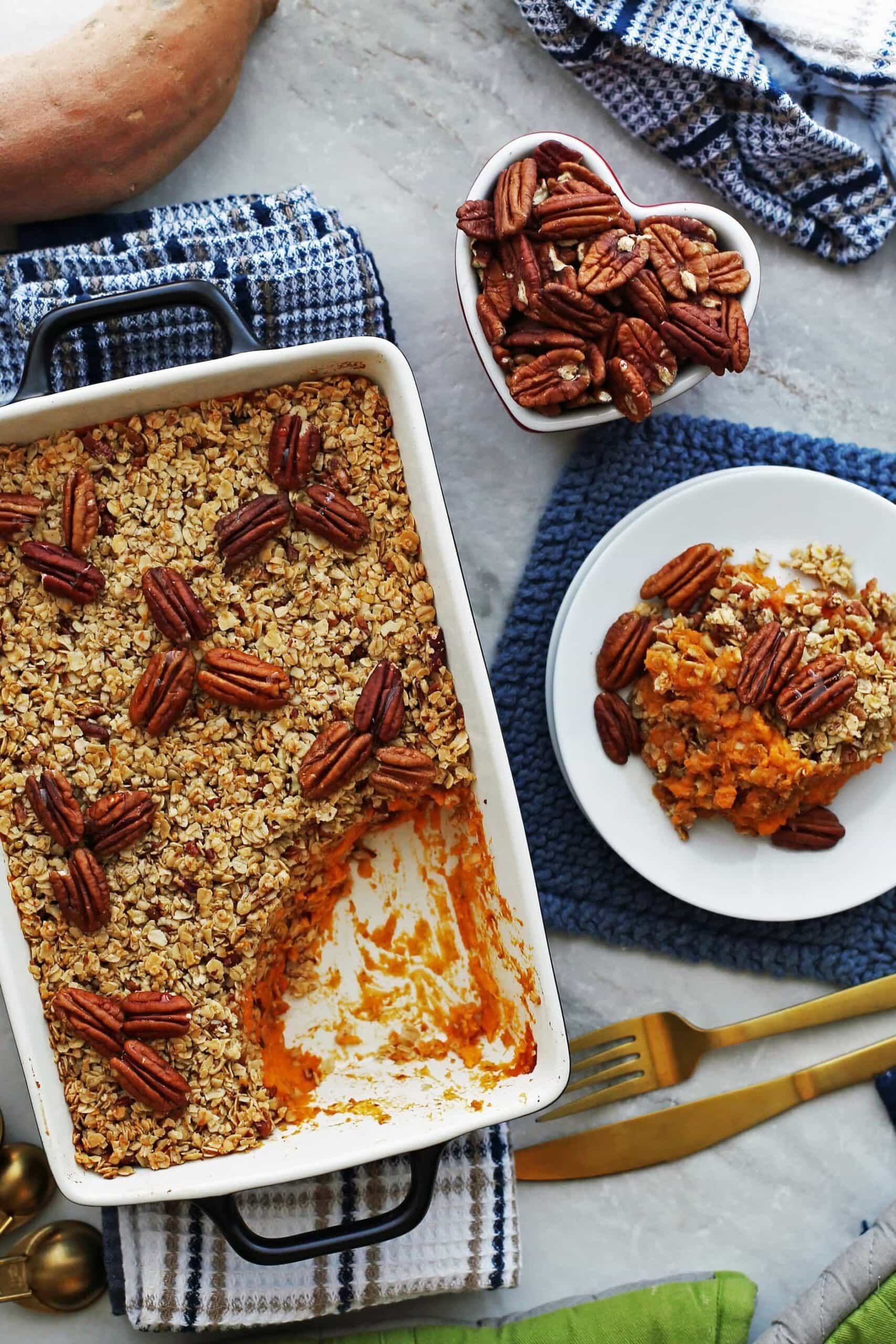 Sweet Potato Mash with Pecan Oat Topping