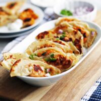 Roasted Sweet Potato Cream Cheese Potstickers (Dumplings)