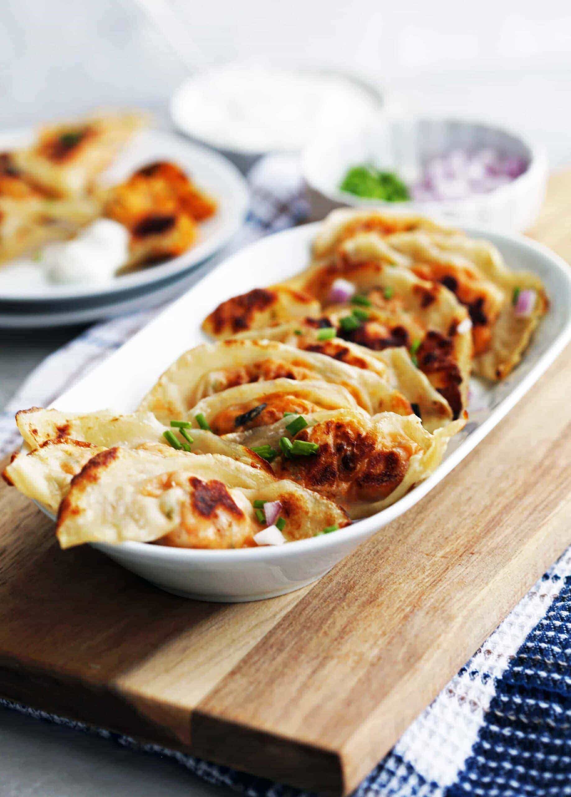 Roasted Sweet Potato Cream Cheese Potstickers (Dumplings)