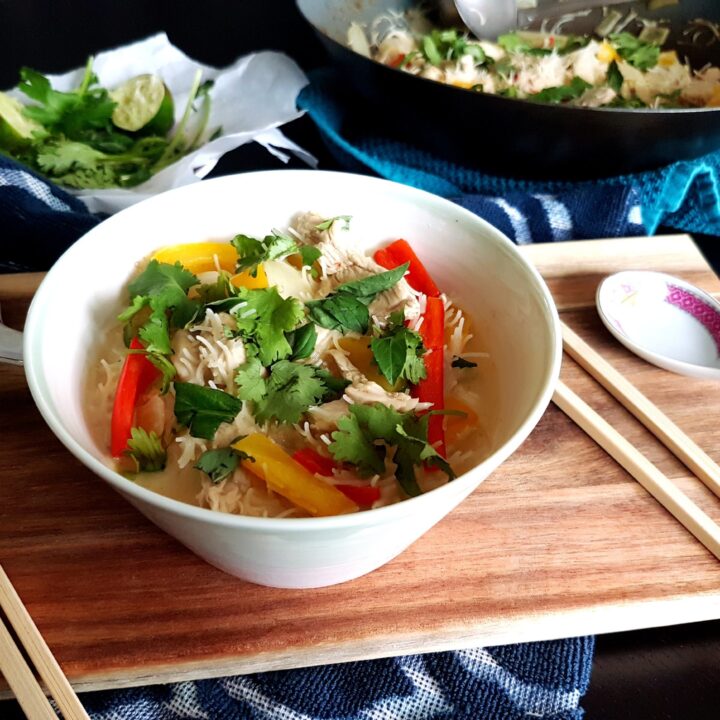 Thai Green Coconut Curry Chicken with Rice Noodles - Yay ...