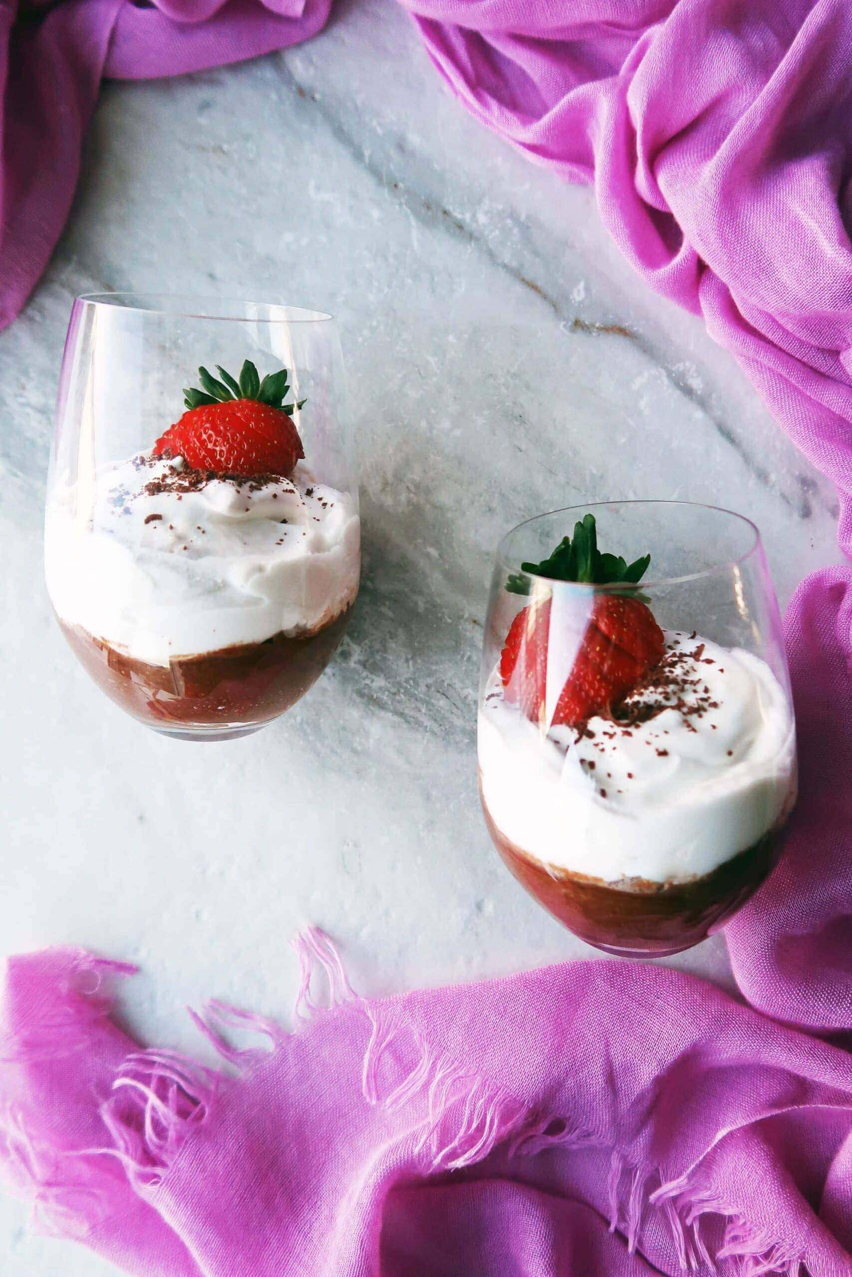 Easiest Dark Chocolate Mousse with Coconut Whipped Cream