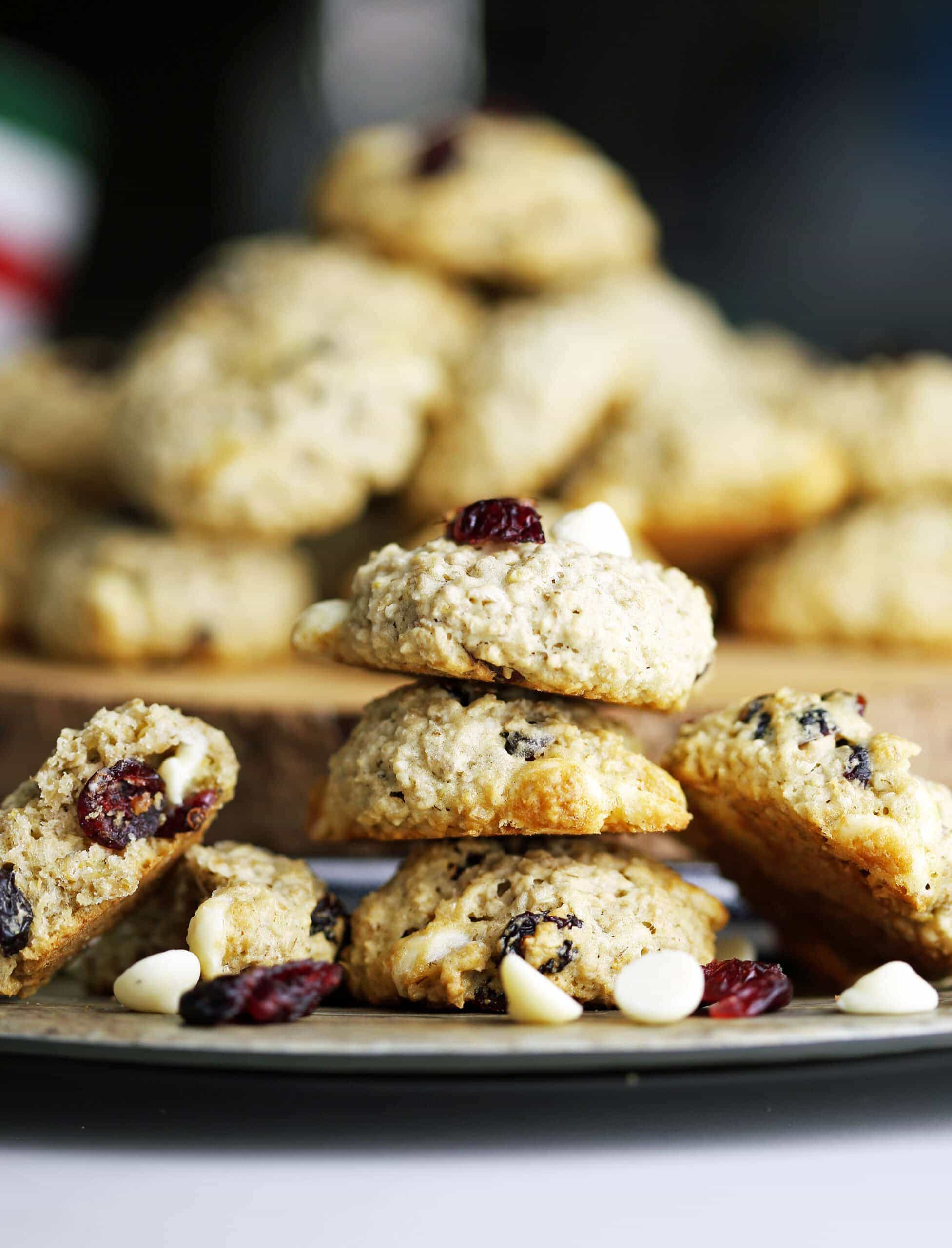 White Chocolate Cranberry Oatmeal Cookies