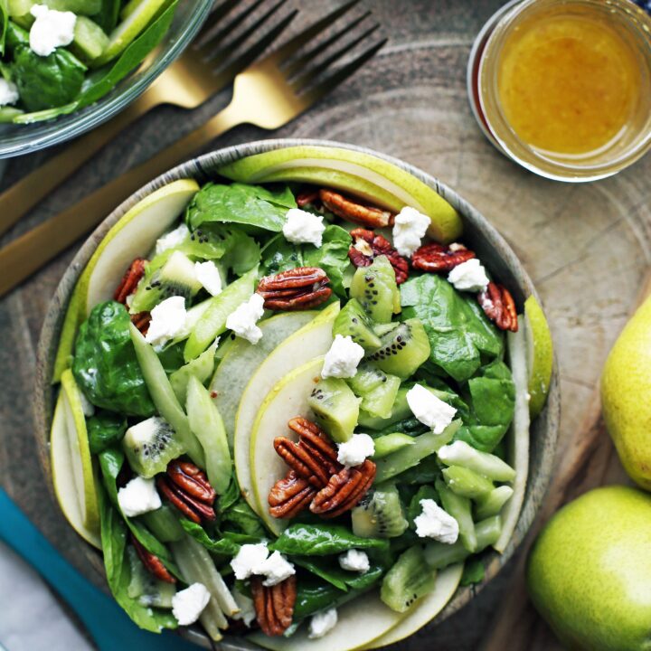 Winter Green Salad with Apple Cider Honey Vinaigrette