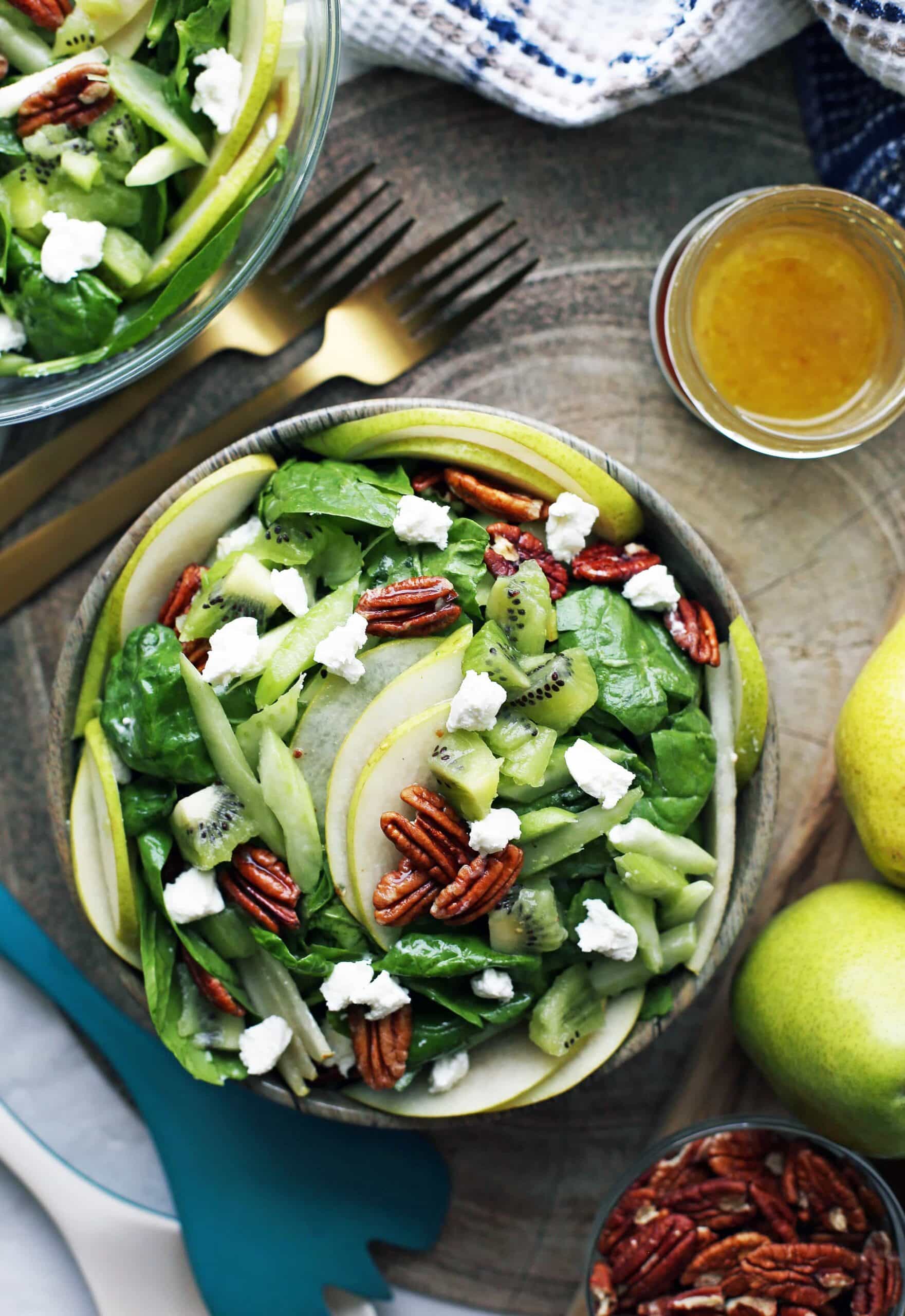 Winter Green Salad with Apple Cider Honey Vinaigrette